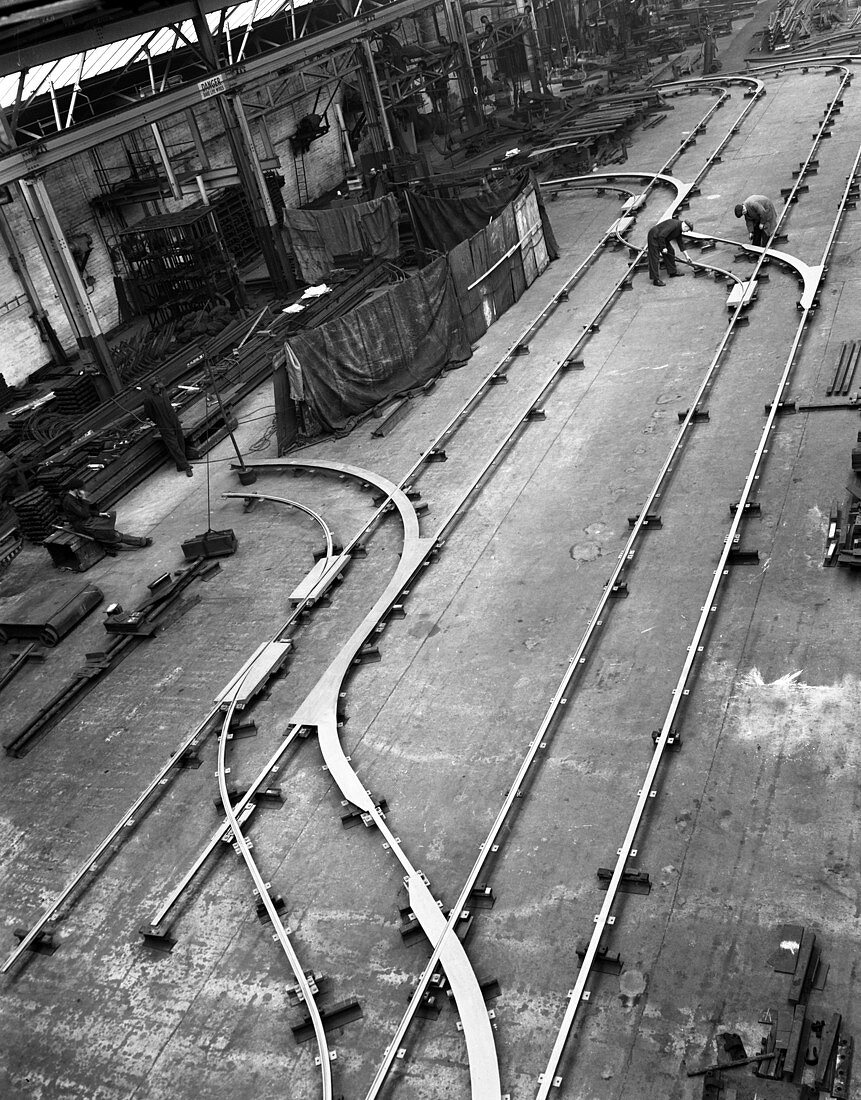 Installation of trackwork in an ICI Plant, 1963