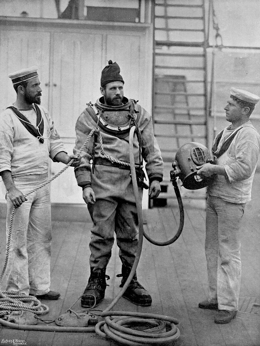 A diver from the battleship HMS 'Camperdown, 1896