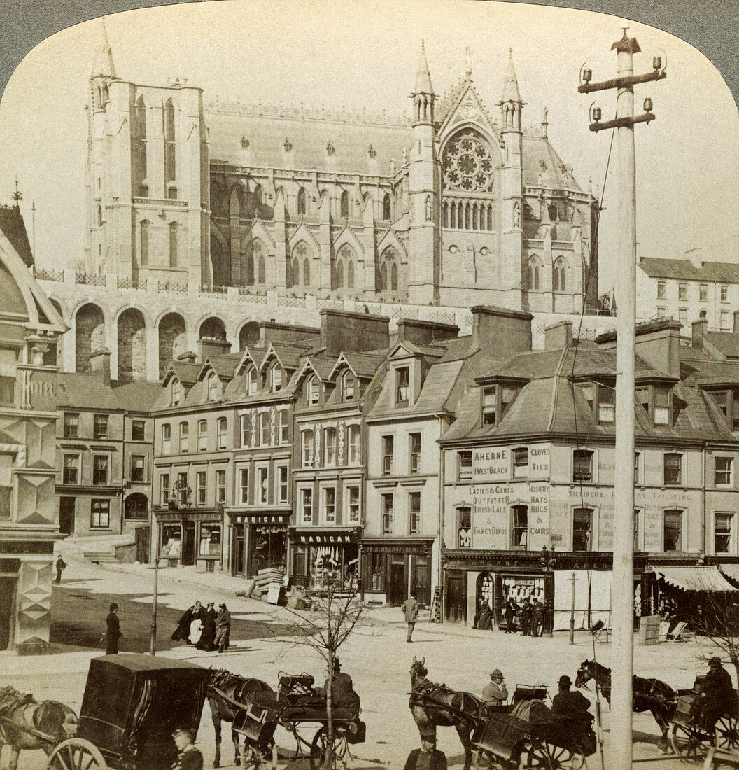 Cathedral and Main Street, Queenstown, Ireland, 19th century