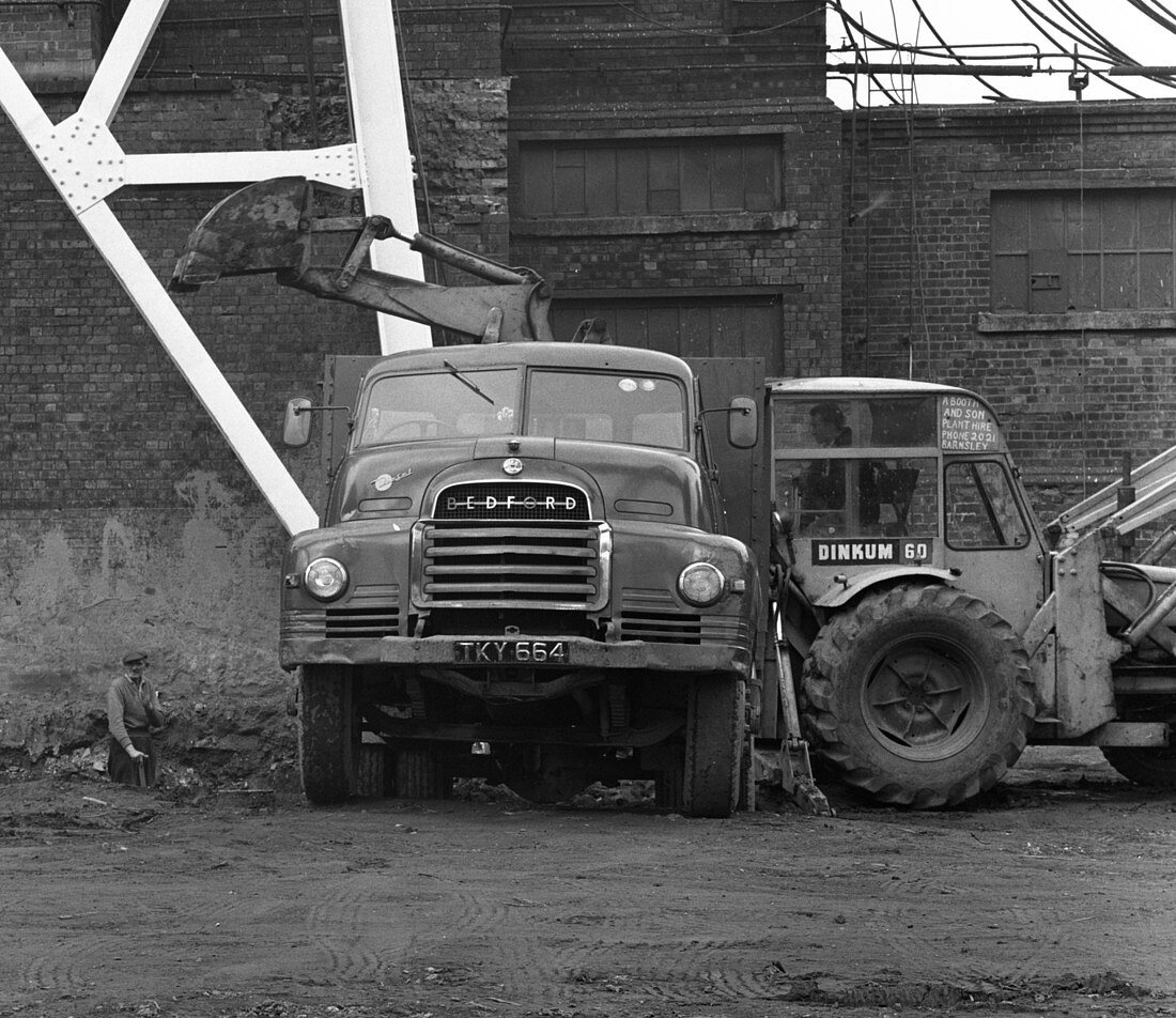 7 ton tipper being loaded at Rossington Colliery, 1963