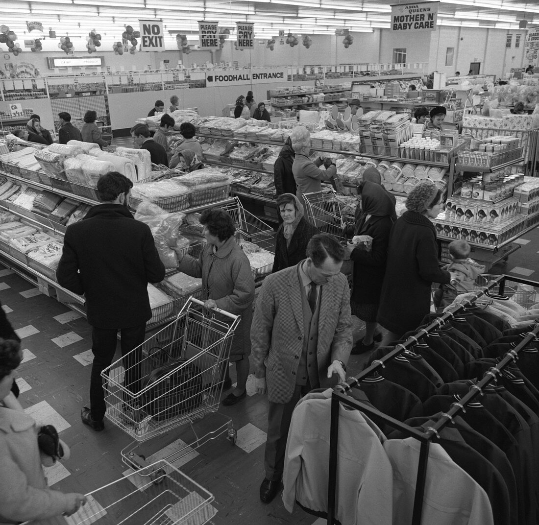 The ASDA supermarket in Rotherham, South Yorkshire, 1969