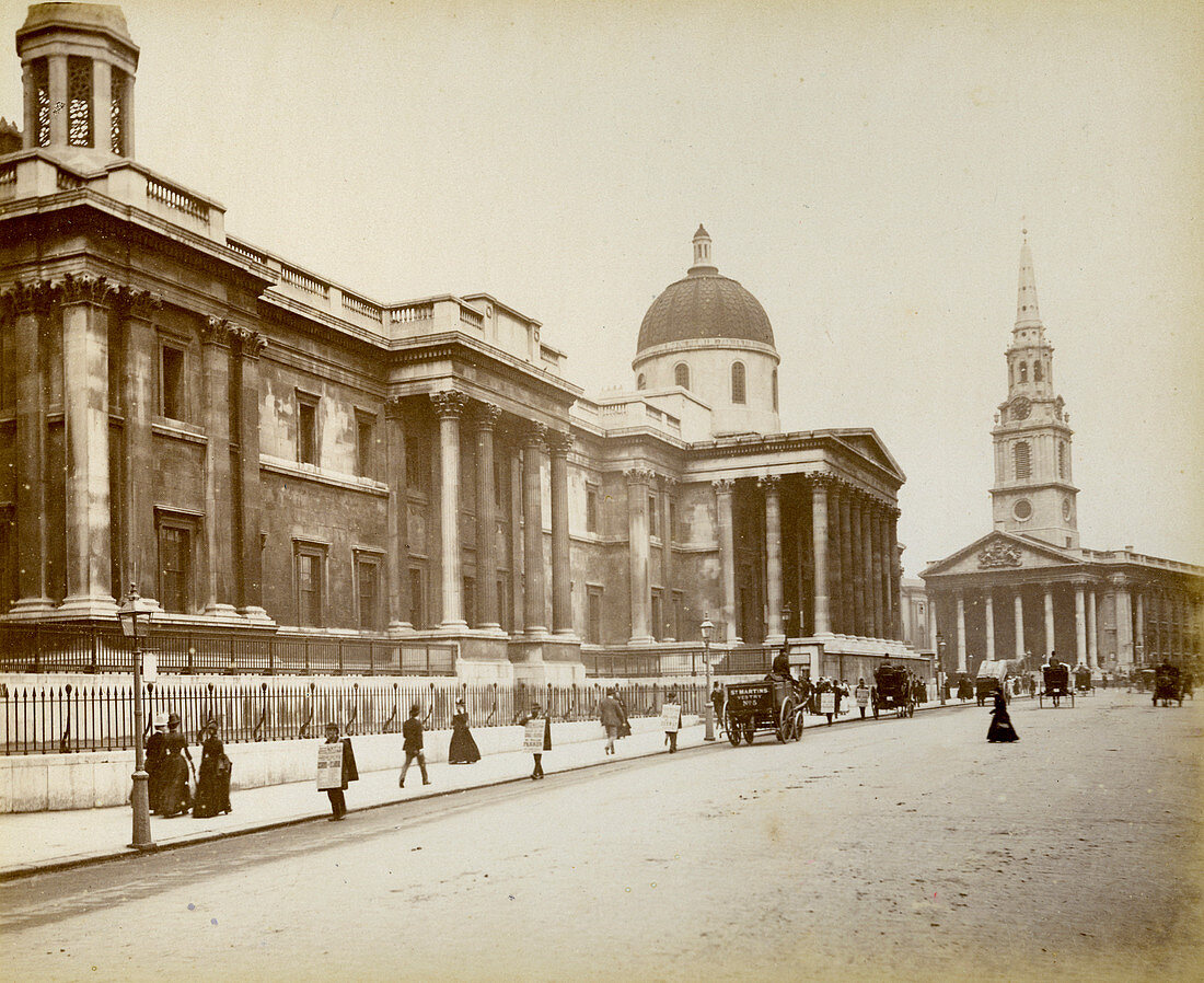 Exterior of the National Gallery, London, 1887