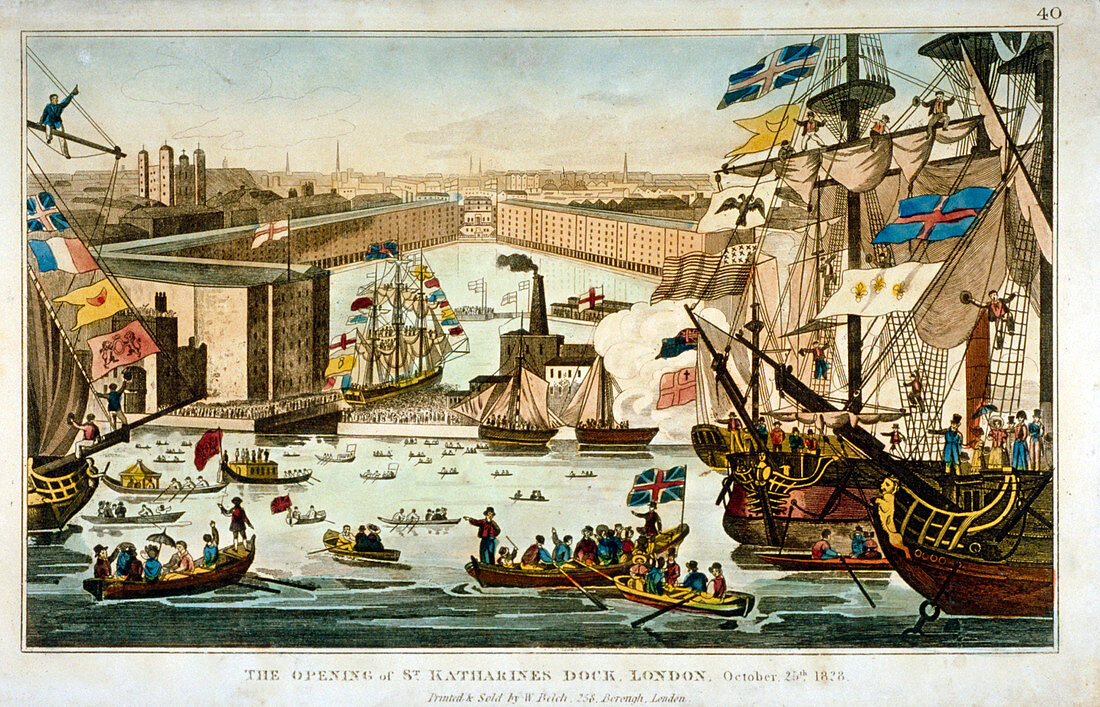 Opening of St Katharine's Dock, London, October 25 1828