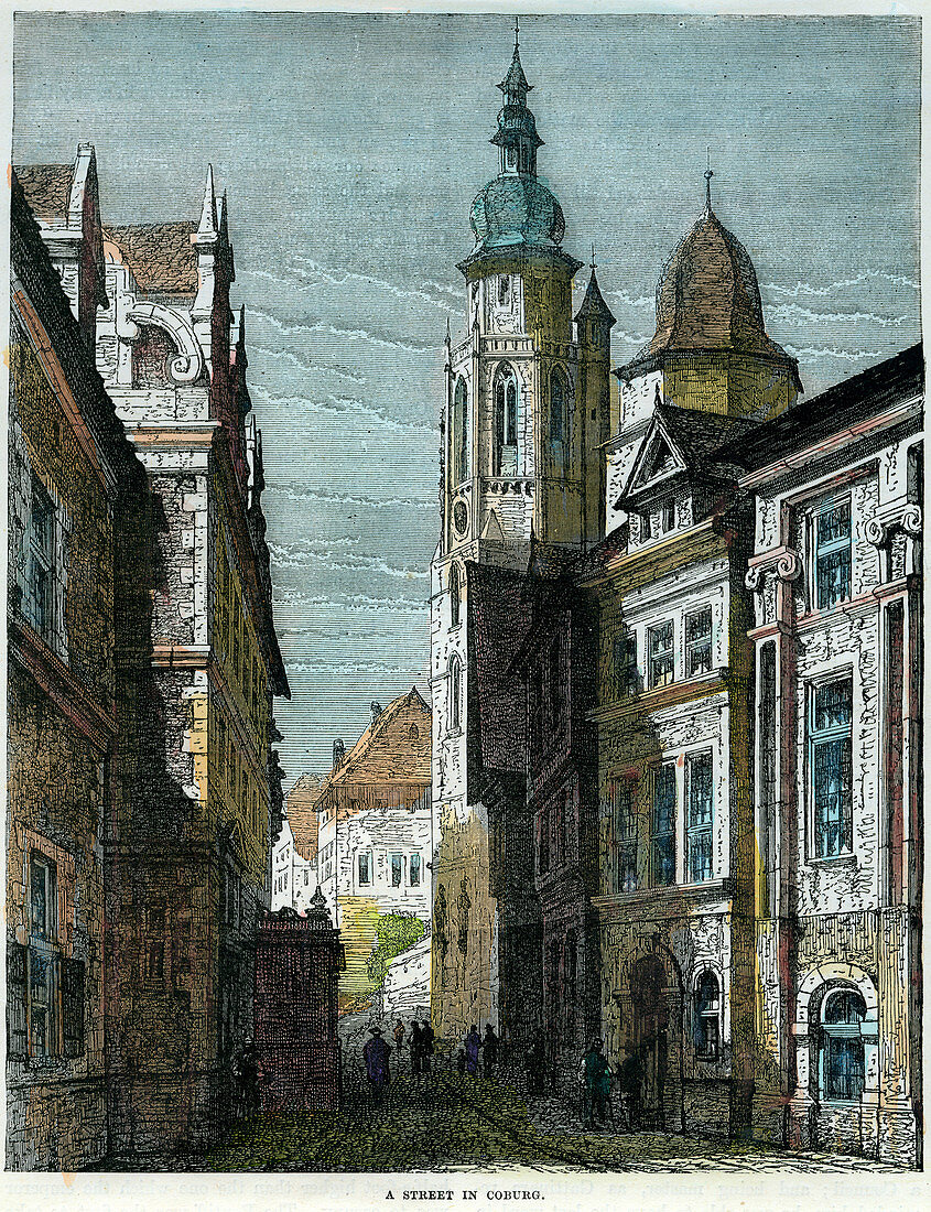 A street in Coburg, Bavaria, Germany, c1880