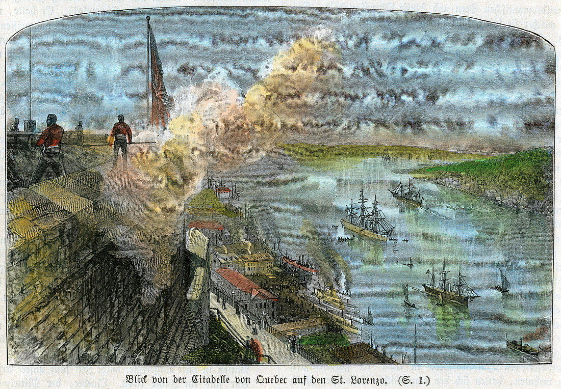 St Lawrence River from the citadel of Quebec, Canada, c1875