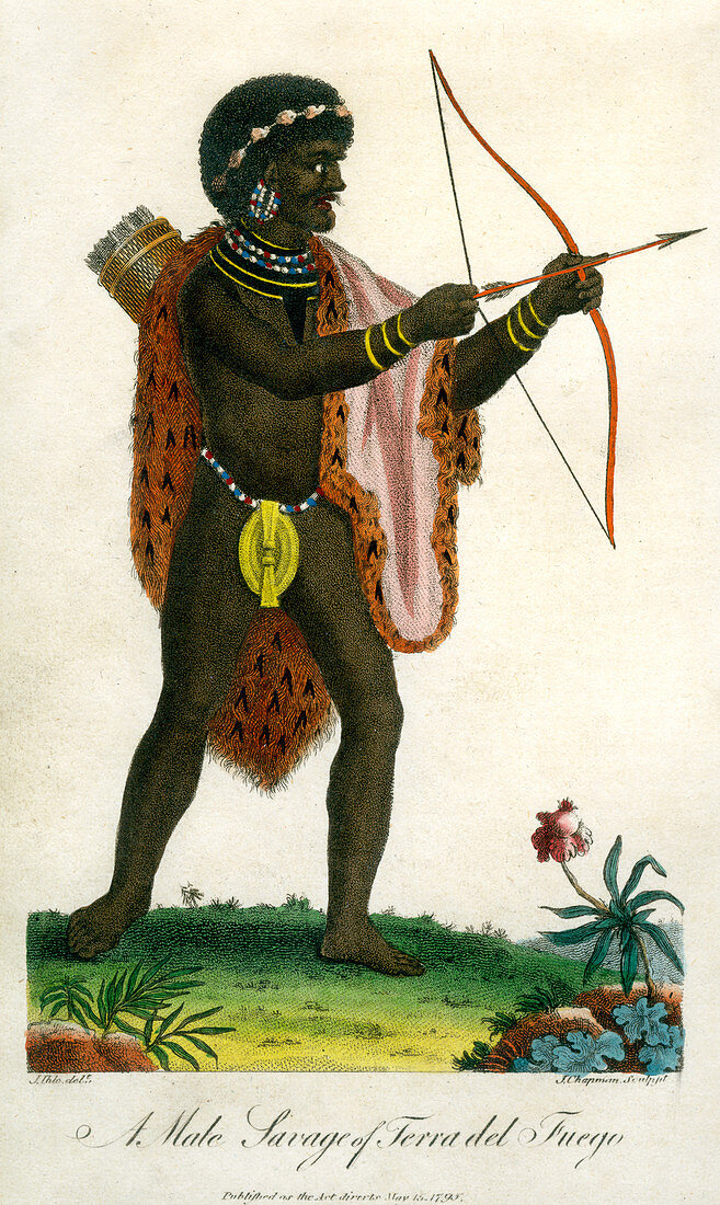 A Male Savage of Terra del Fuego, 1795