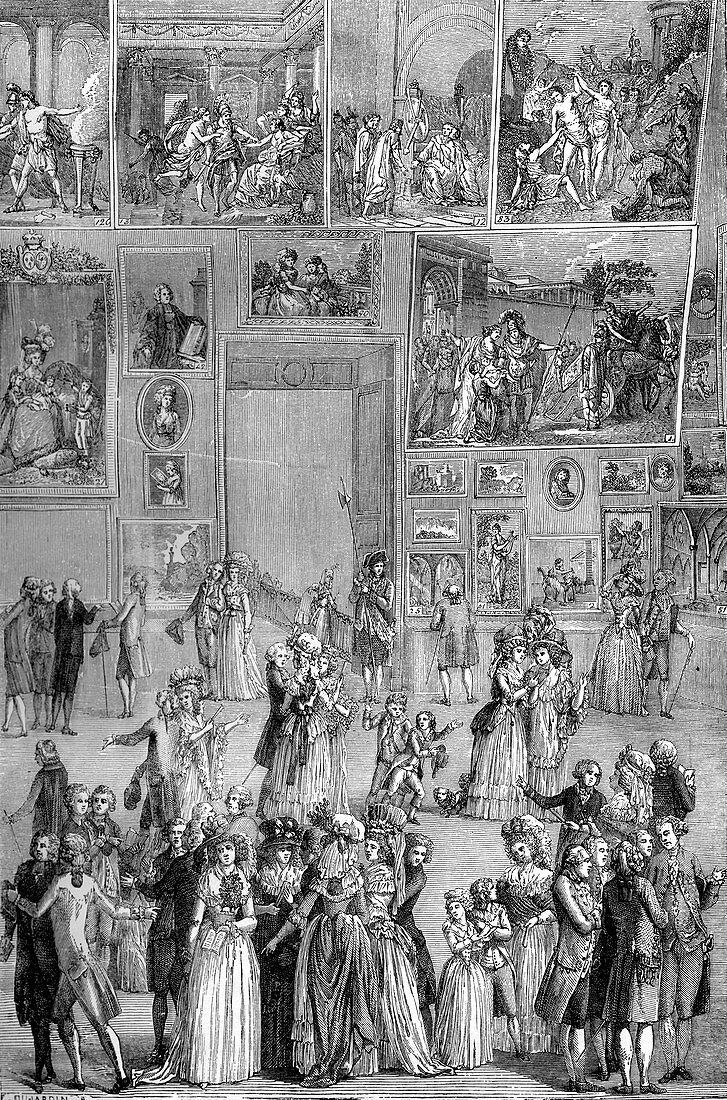 Painting exhibition, the Louvre, Paris, 1737