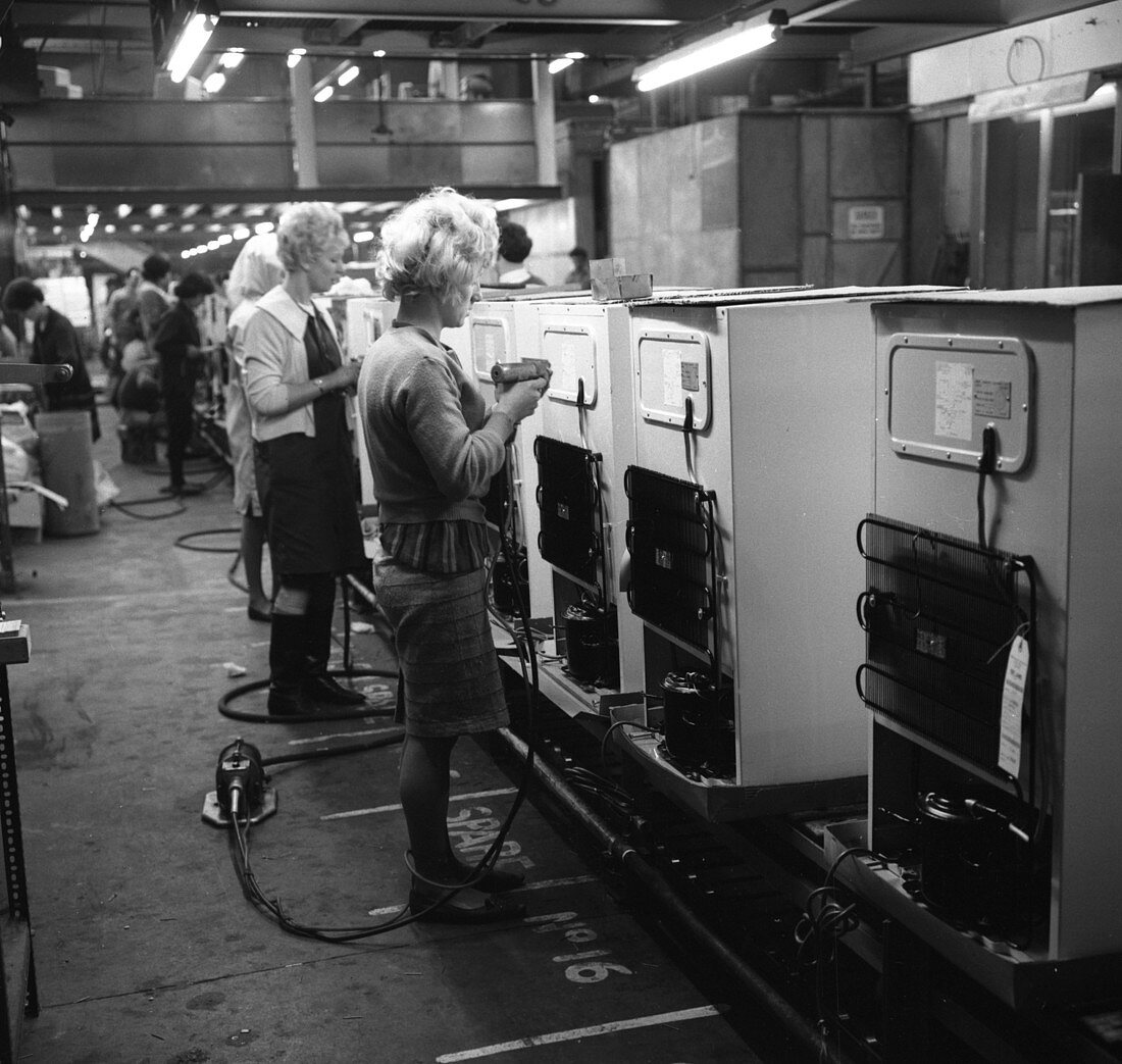 Fridge assembly line, 1964