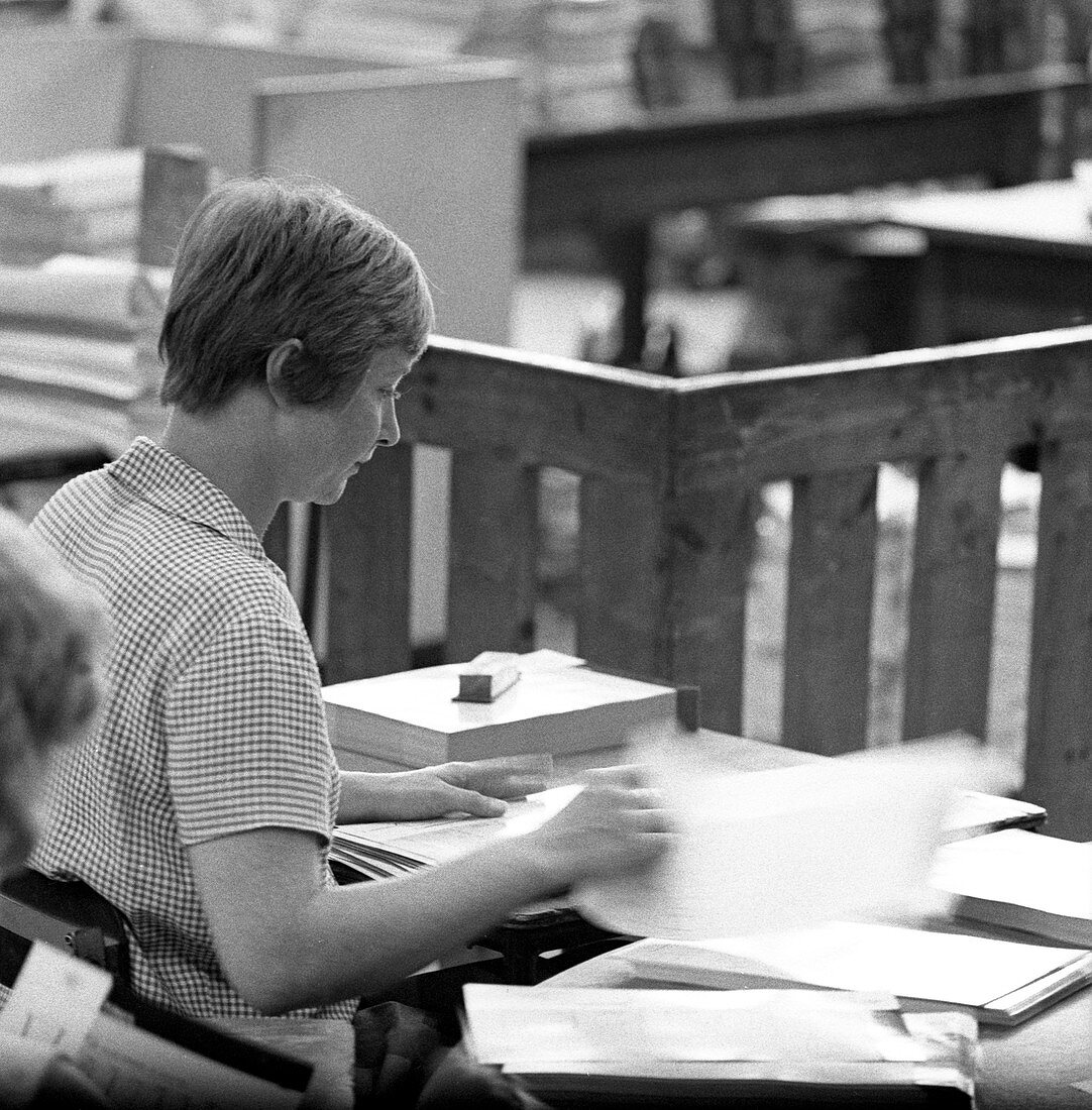 Book binding department, 1968