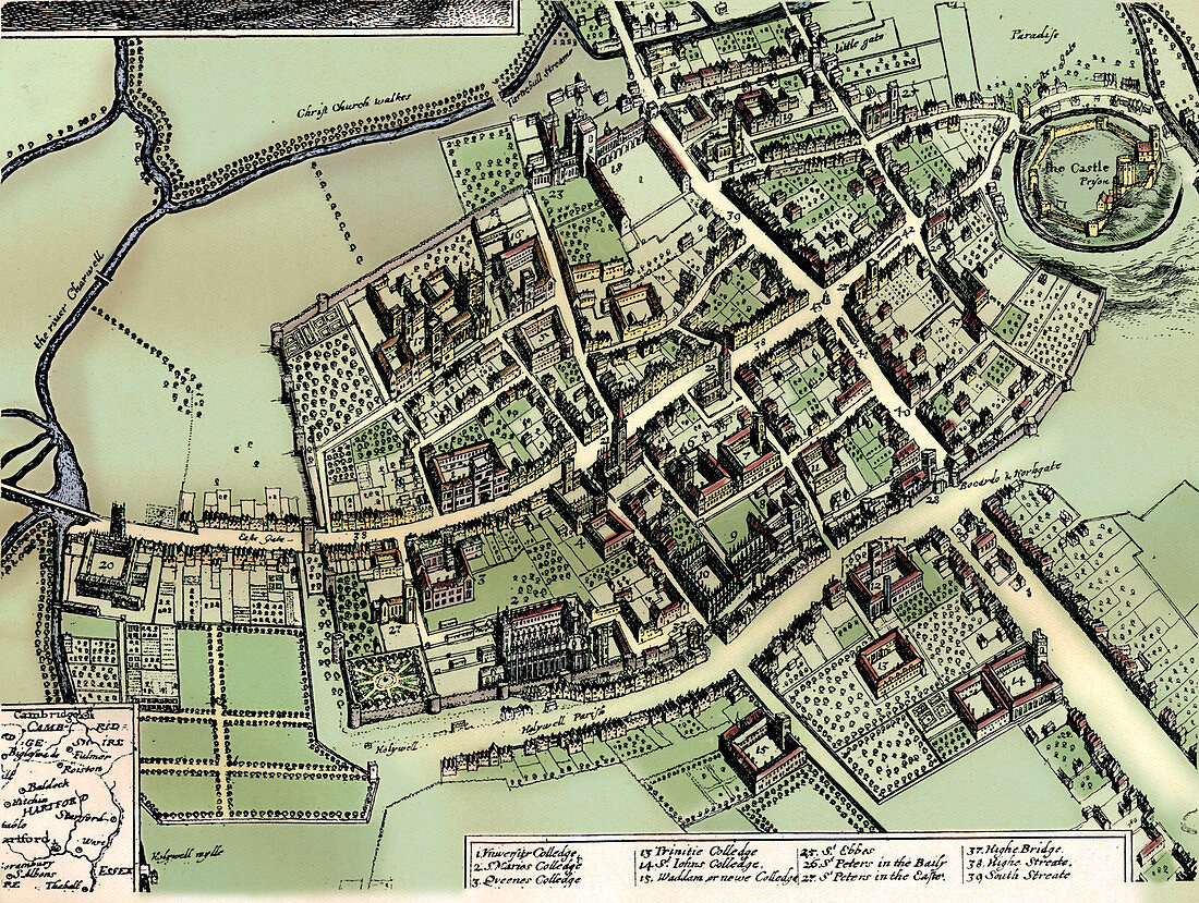 Hollar's plan of Oxford, c1643