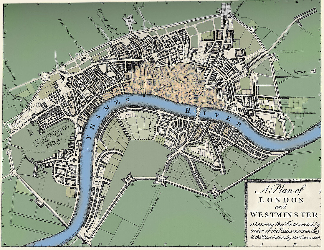Plan of London and Westminster, 1749