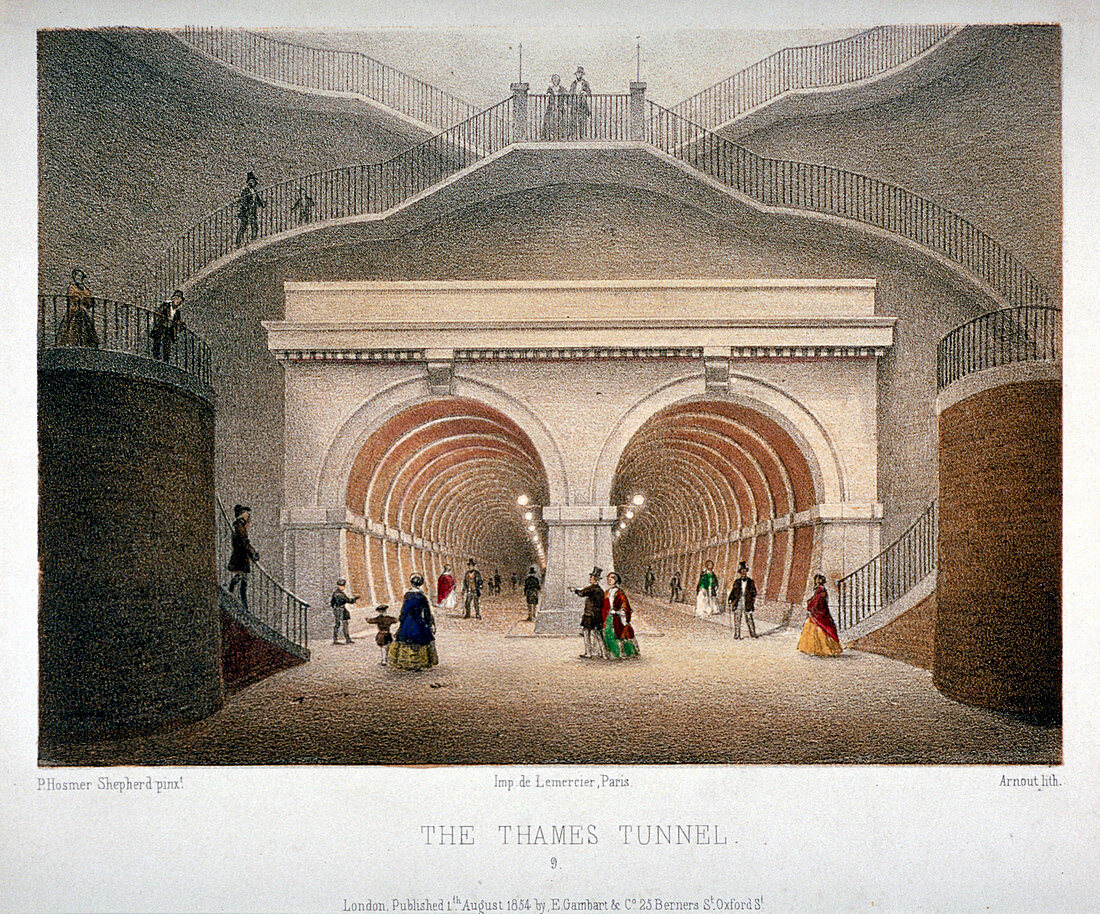 View of the entrance to the Thames Tunnel, London, 1854