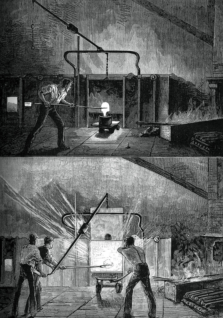 Puddlers at work, c1880