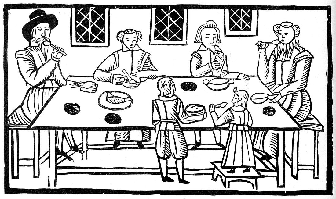 A family meal, early 17th century