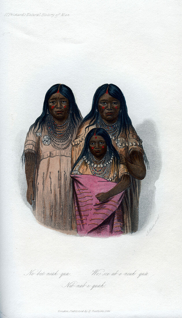 Native American women and child, 1848
