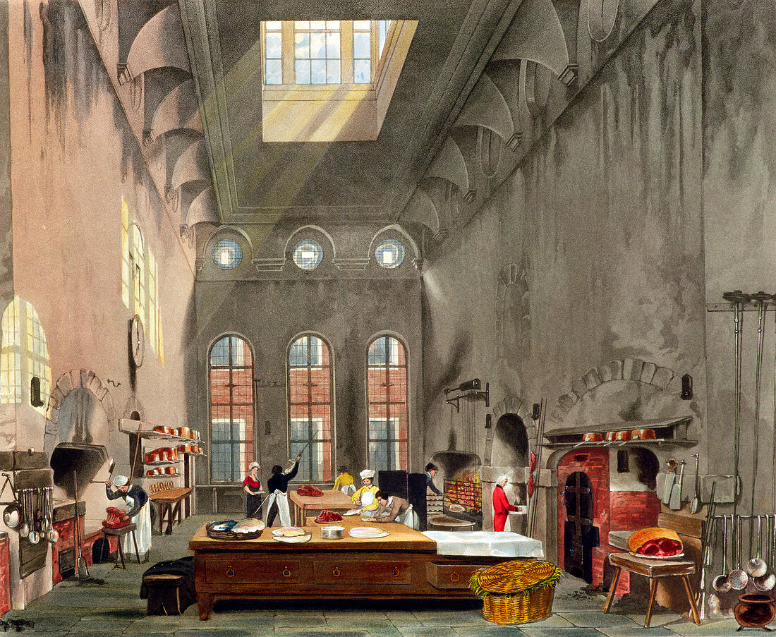 Kitchen, St James's Palace, London, 1819