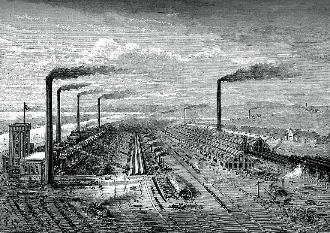 The iron and steel works at Barrow, c1880