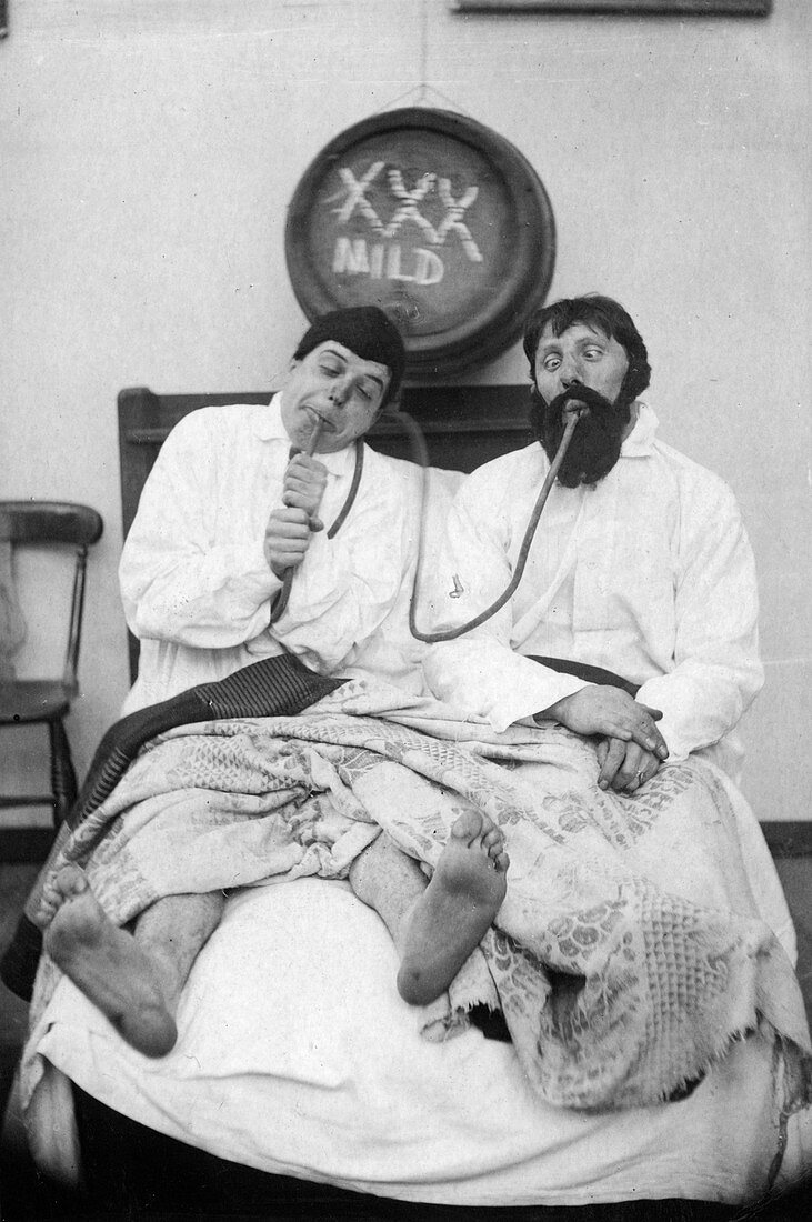 Two drunken men in a bed, 1906