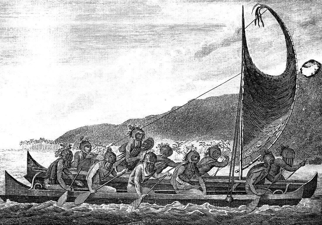 A Canoe of the Sandwich Islands', late 18th century