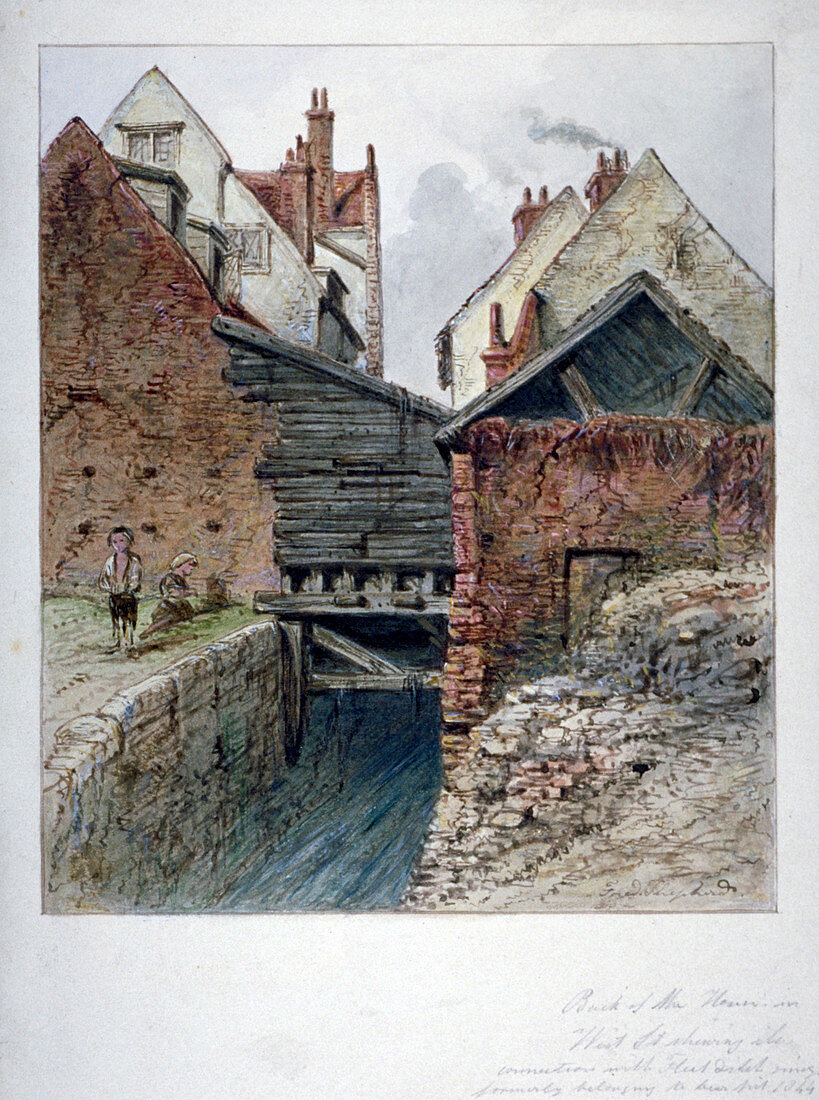 Chick Lane, showing Fleet Ditch, City of London, 1844