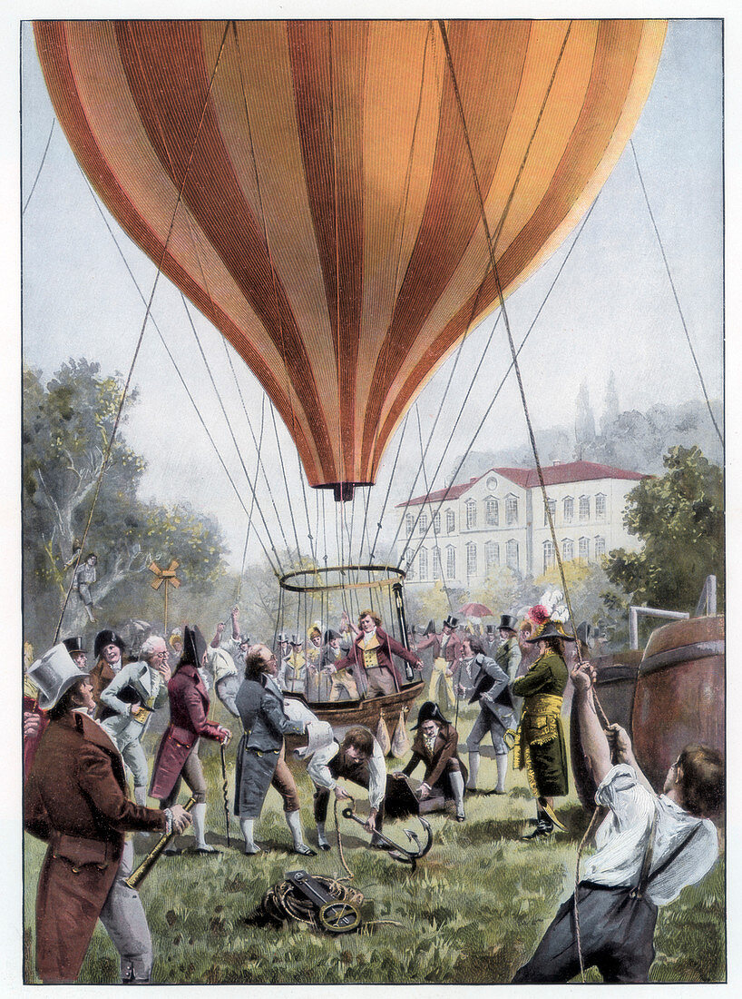 Joseph Louis Gay-Lussac's hot air balloon ascent, 1804