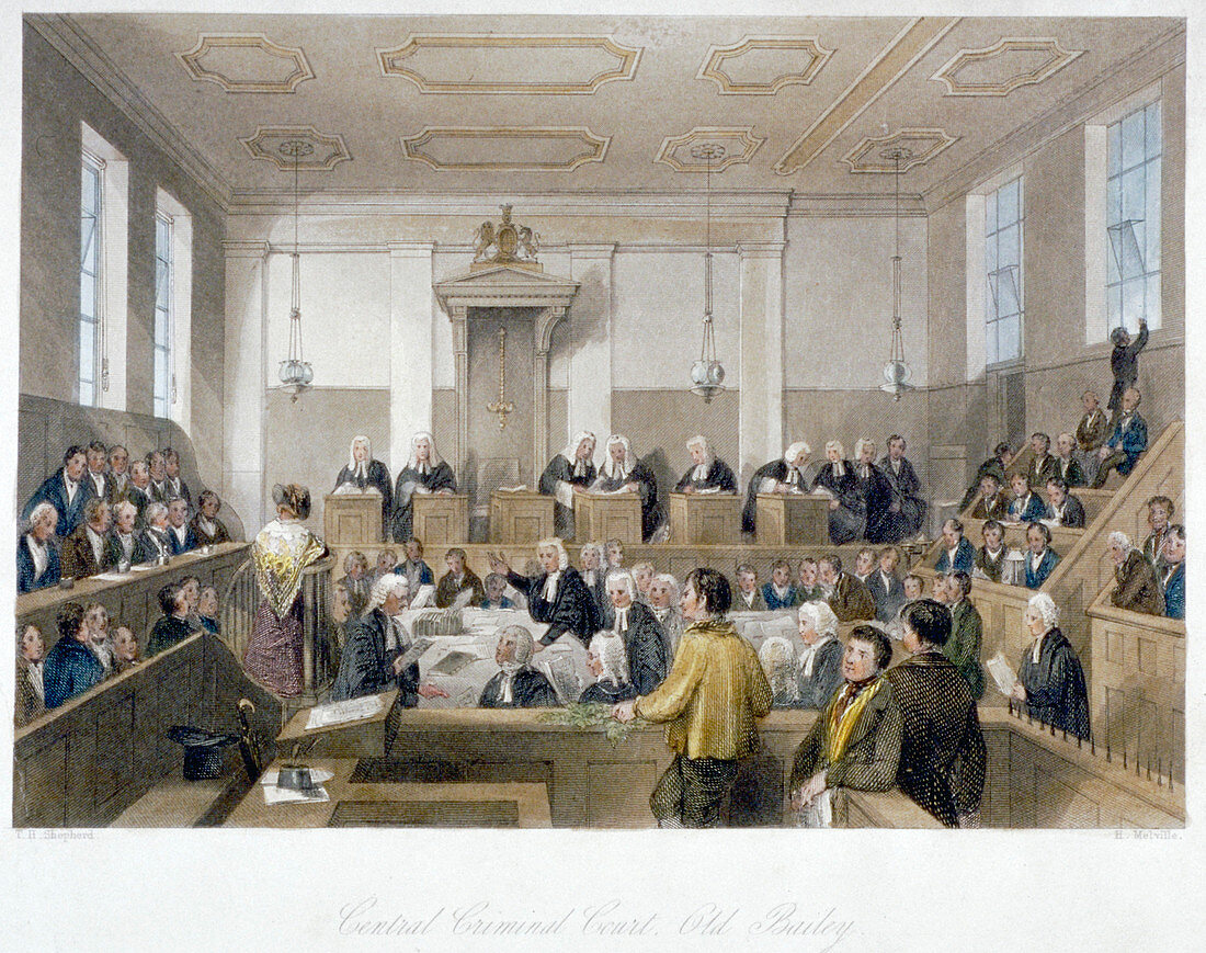 Central Criminal Court, Old Bailey, City of London, 1840