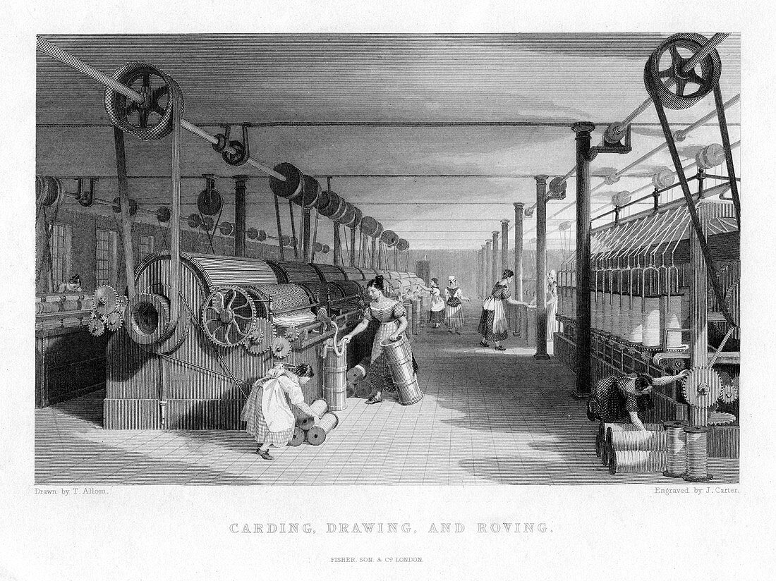 Carding, Drawing, and Roving', 19th century