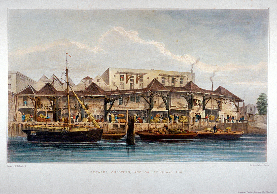 Quays, Lower Thames Street, City of London, 1841