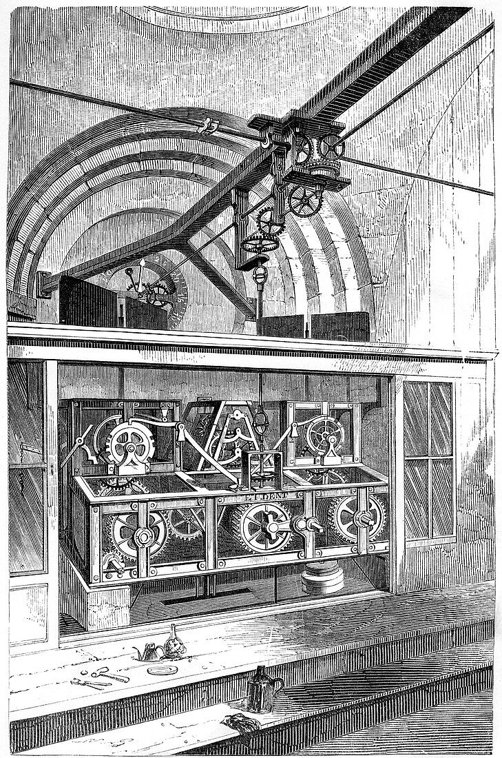 Working parts of the clock at the Royal Exchange, London