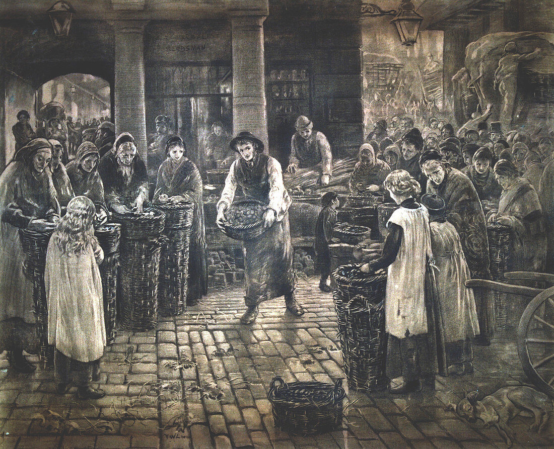 Covent Garden Scene - Women Workers Standing', c1862-1935