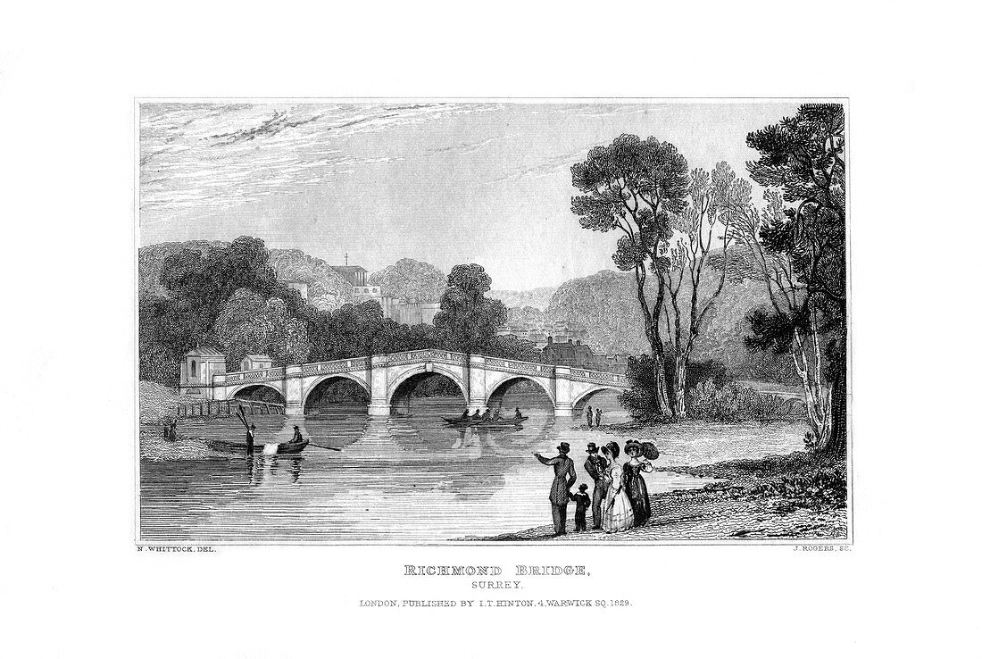 Richmond Bridge, London, 1829