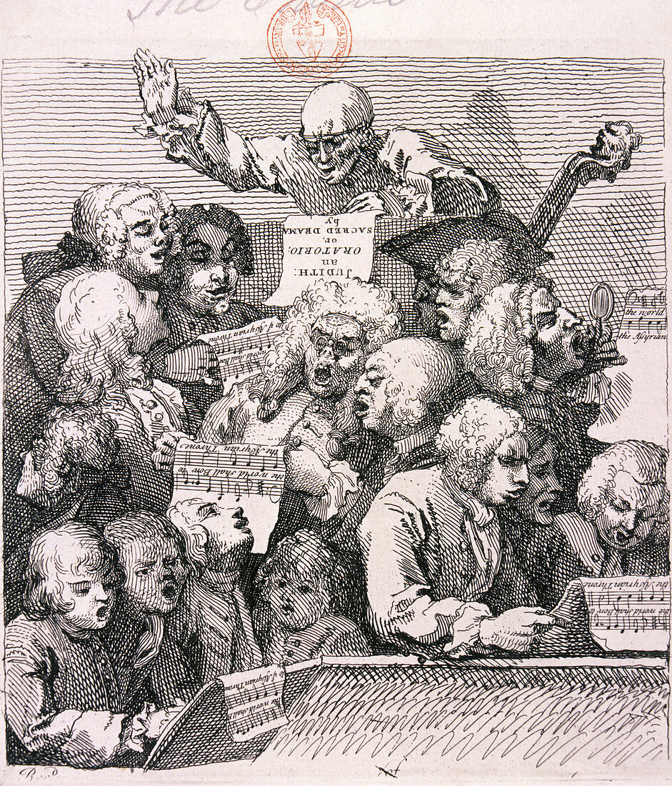 A chorus of singers', 1732