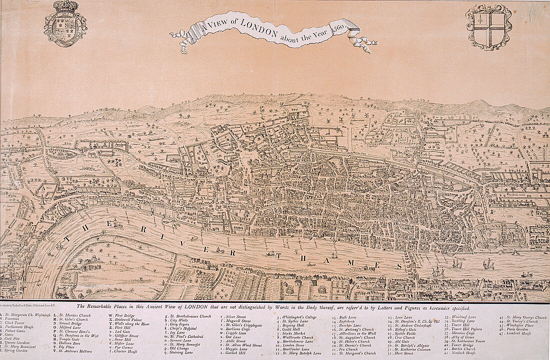 Map of London, c1560