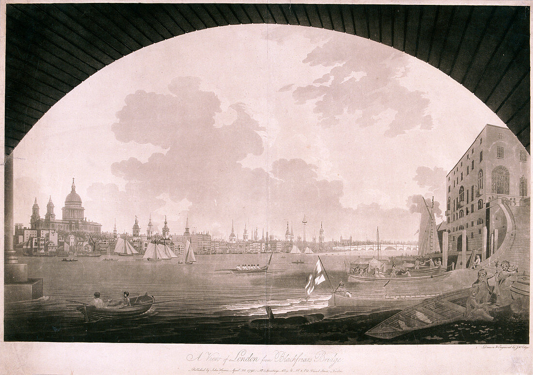 City of London from Blackfriars Bridge, 1795