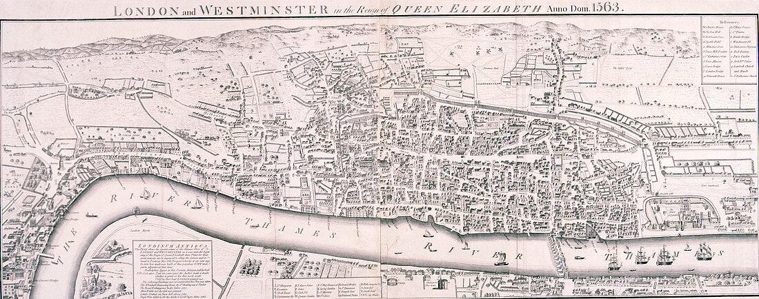 Map of London, 1789 representing Elizabethan London