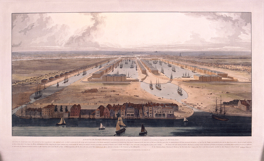 West India Docks, Poplar, London, 1802