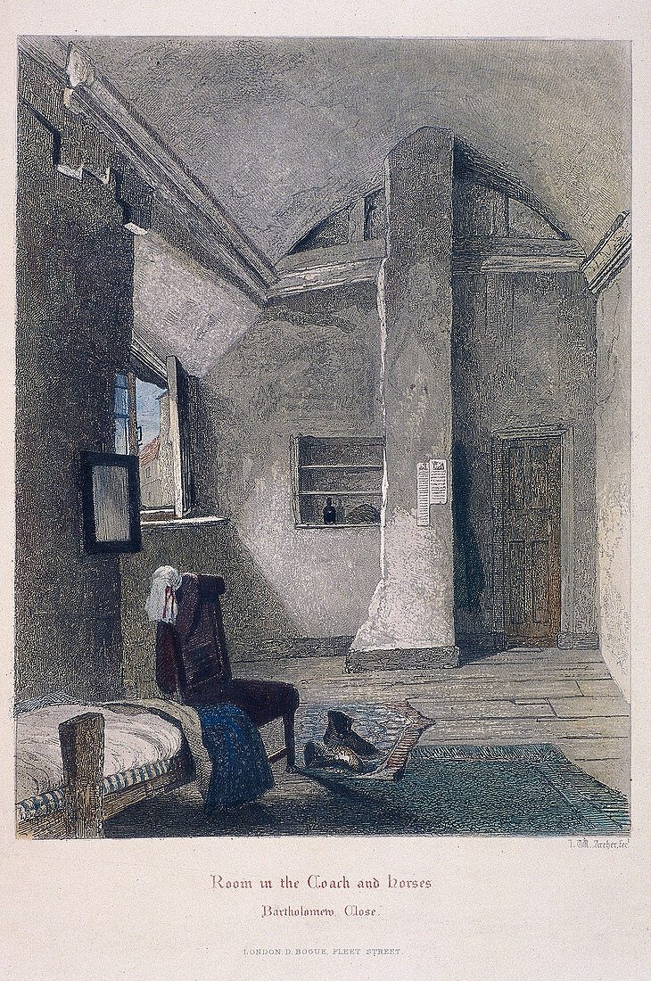 Coach and Horses Inn, Bartholomew Close, London, 1851