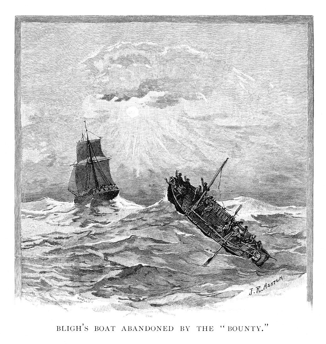 Captain Bligh's boat abandoned by the 'Bounty', 1789 (1886)