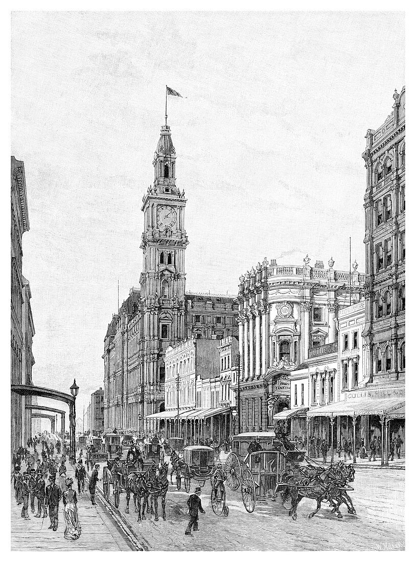 Elizabeth Street, Melbourne, Victoria, Australia, 1886