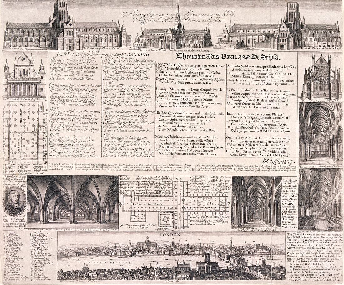Plans of St Paul's Cathedral, London, 1658