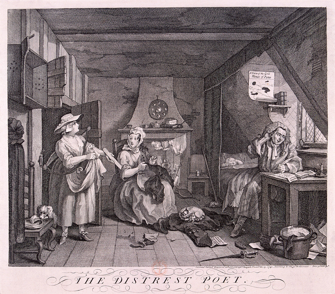 The Distressed Poet', 1740