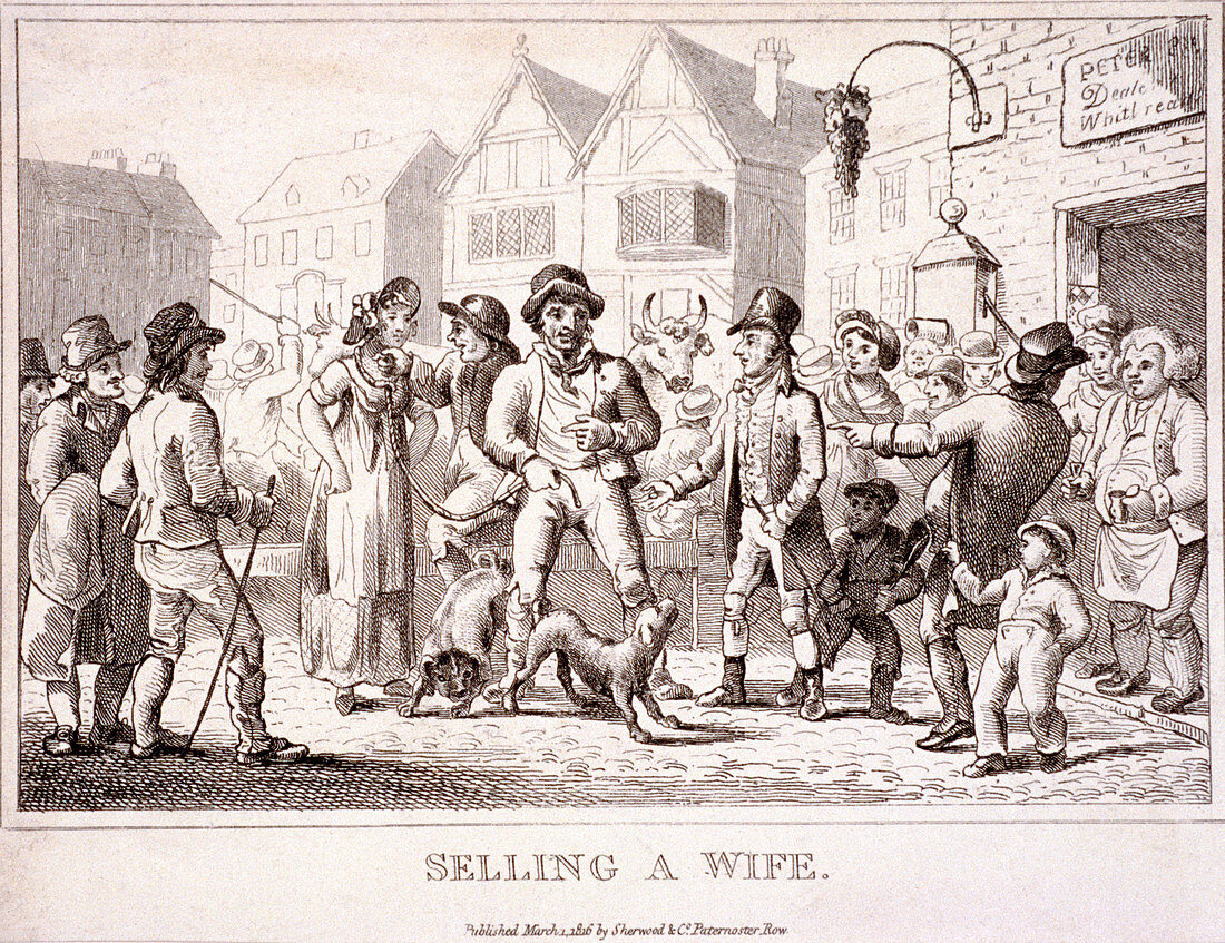 Selling a wife', Smithfield Market, London, 1816