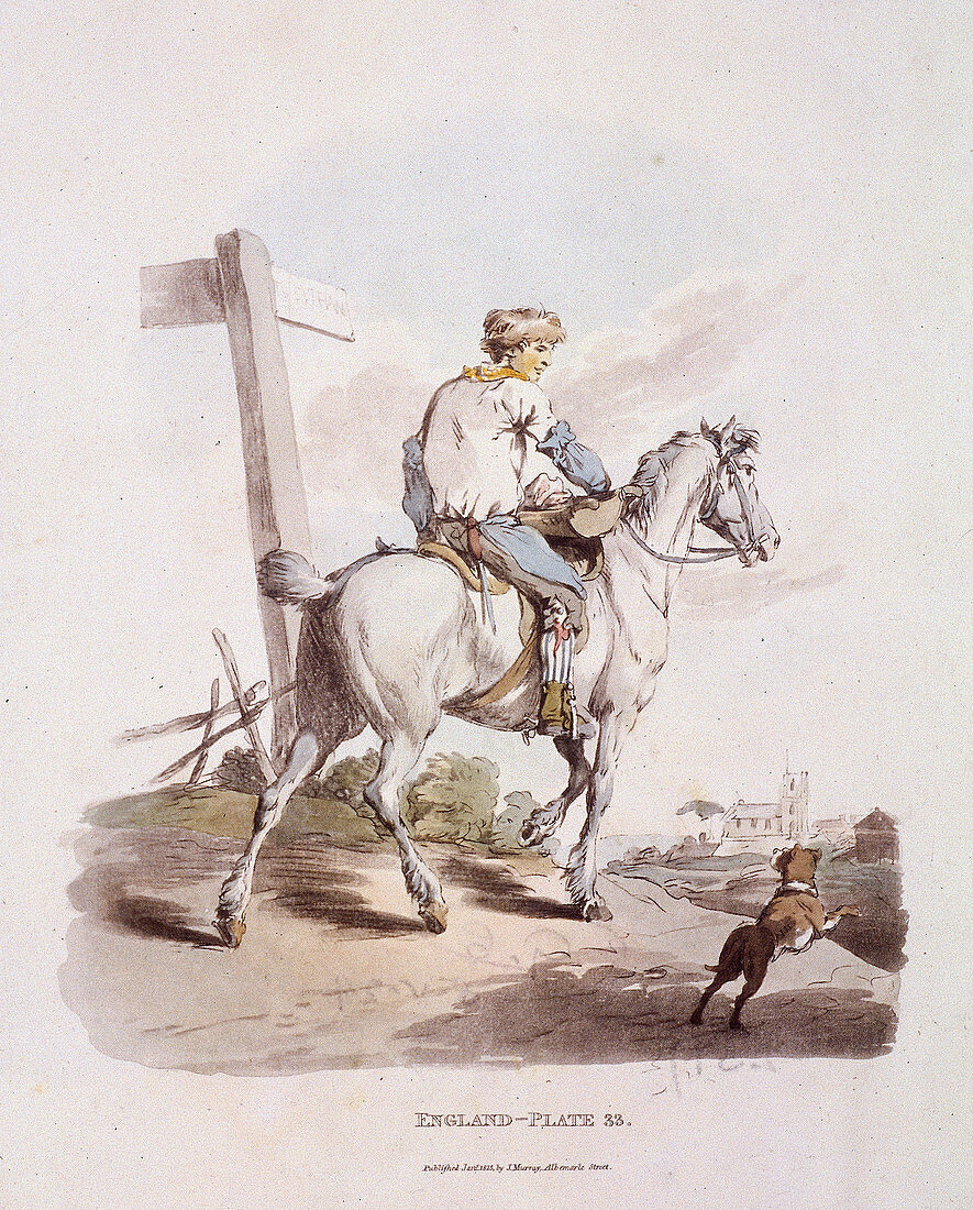A butcher's boy riding a horse, Provincial Characters, 1813