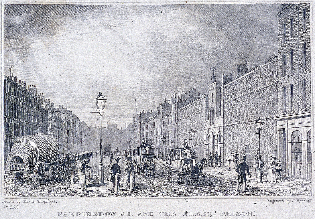 Fleet Prison, Farringdon Street, London, 1829
