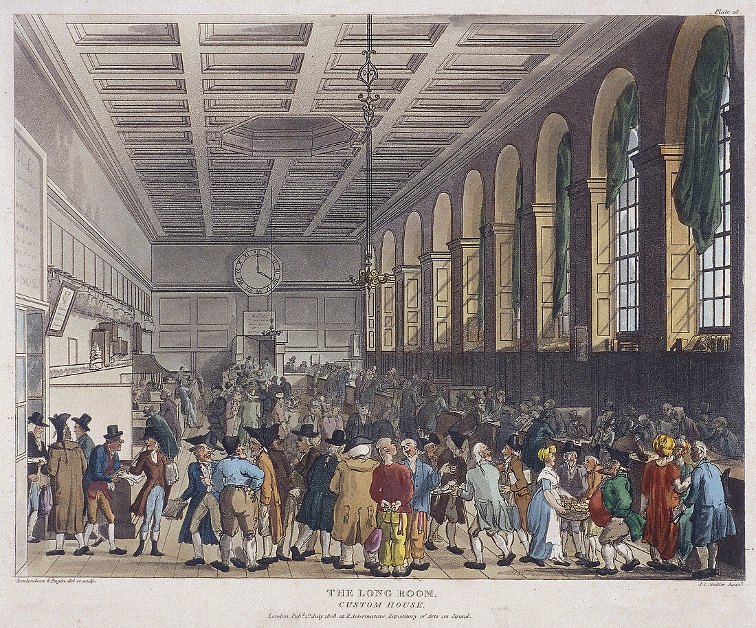 Fire at Custom House, London, 1814