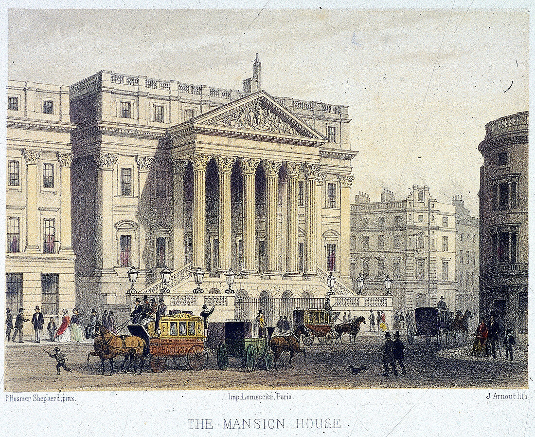 Mansion House (exterior), London, 1854