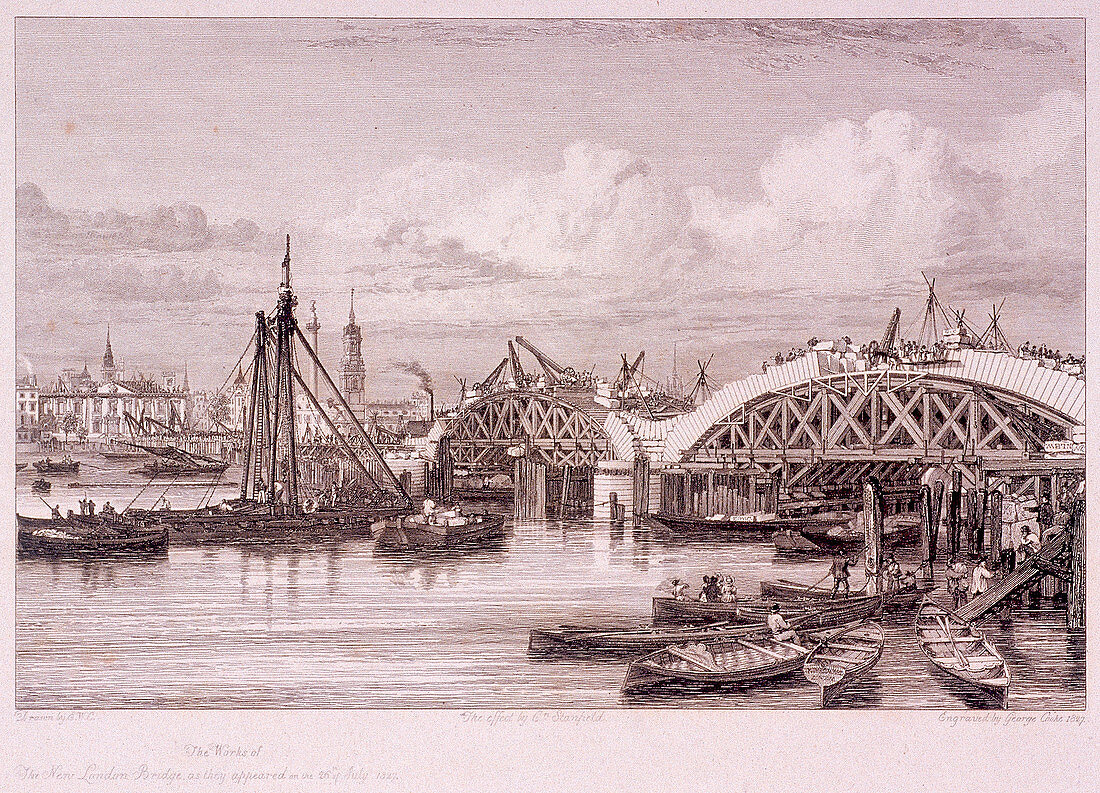 London Bridge (new), London, 1827