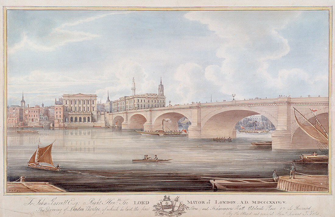 London Bridge (new), London, c1835