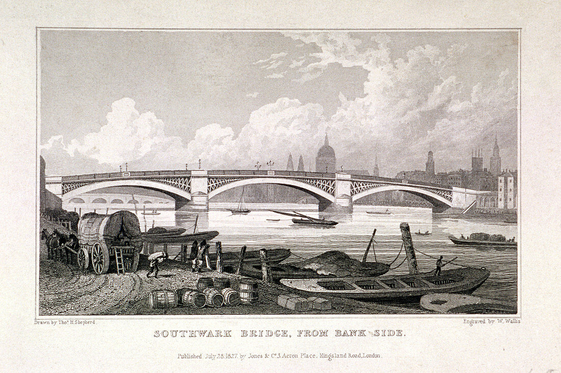 Southwark Bridge, London, 1827