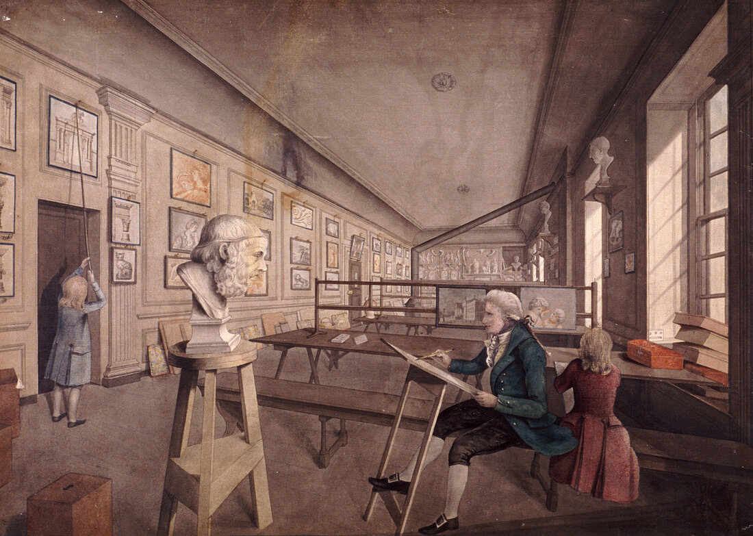 An artist copying a bust, London, c1780